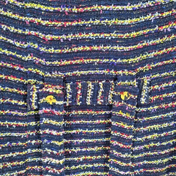 Cabi womens 6 Style 5660 Headline Topper Pastel stripe tweed floral belted coat - Picture 9 of 12